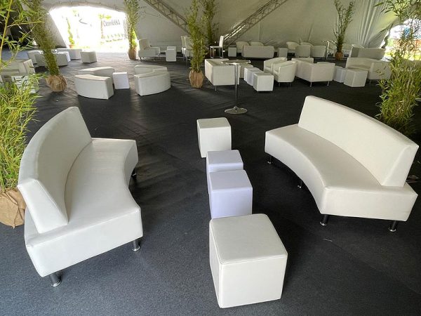 White Curved Sofa