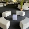 White Curved Ottoman