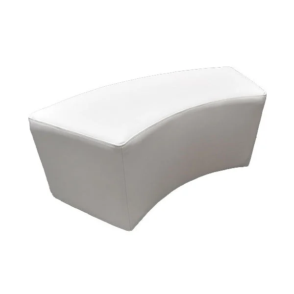 White Curved Ottoman