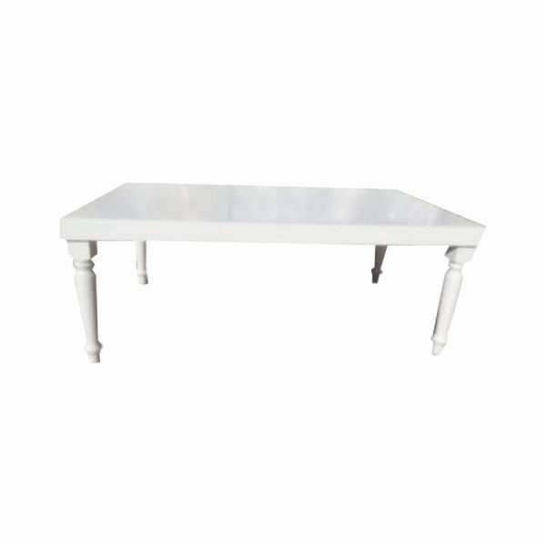 2m Rectangular White Table